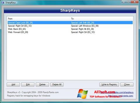 스크린 샷 SharpKeys Windows 7