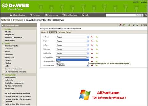 스크린 샷 Dr.Web Antivirus Windows 7