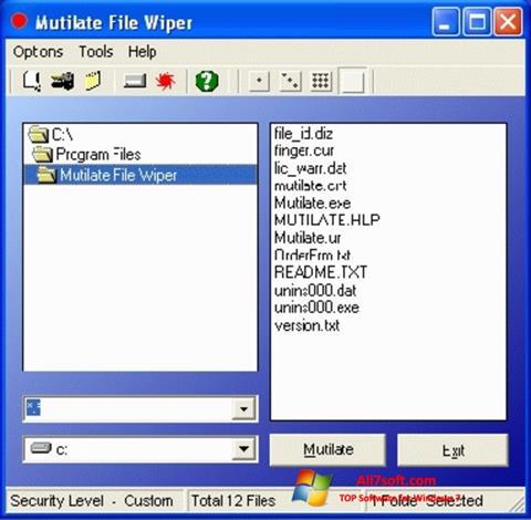 스크린 샷 Free File Wiper Windows 7