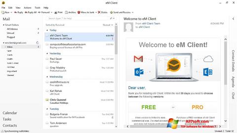 스크린 샷 eM Client Windows 7