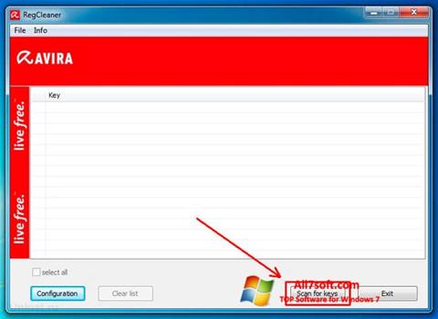 스크린 샷 Avira Registry Cleaner Windows 7