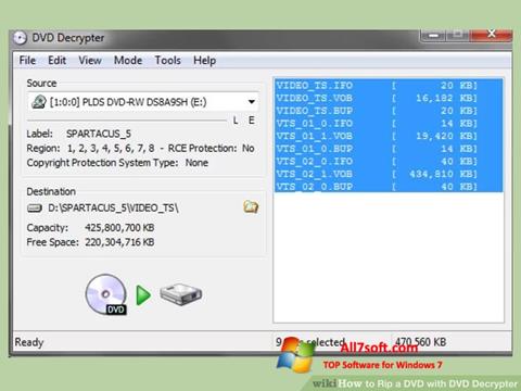 스크린 샷 DVD Decrypter Windows 7