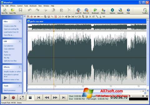 스크린 샷 WavePad Sound Editor Windows 7