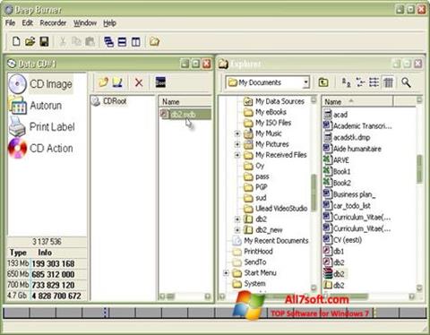 스크린 샷 DeepBurner Windows 7