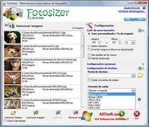 스크린 샷 Fotosizer Windows 7