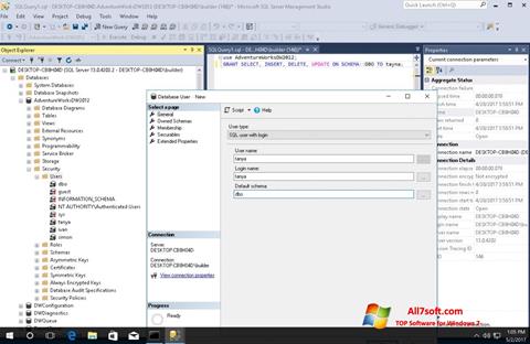 스크린 샷 Microsoft SQL Server Windows 7