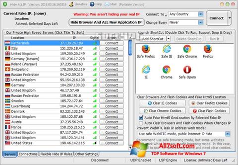스크린 샷 Hide ALL IP Windows 7