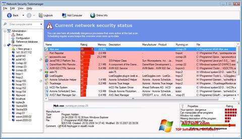 스크린 샷 Security Task Manager Windows 7