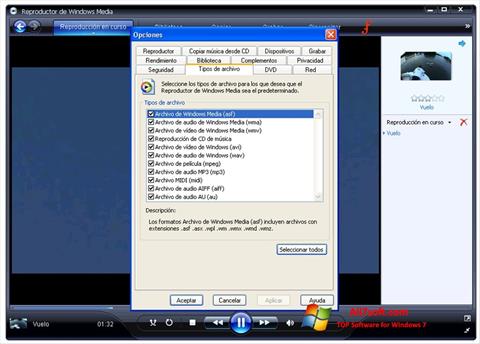 스크린 샷 Windows Media Player Windows 7