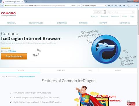 스크린 샷 Comodo IceDragon Windows 7