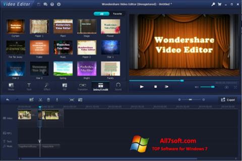 스크린 샷 Wondershare Video Editor Windows 7