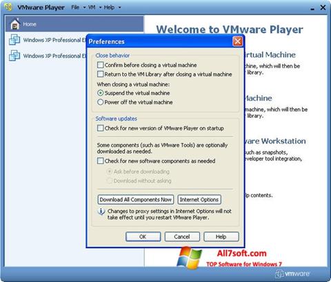 스크린 샷 VMware Player Windows 7