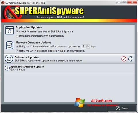 스크린 샷 SUPERAntiSpyware Windows 7