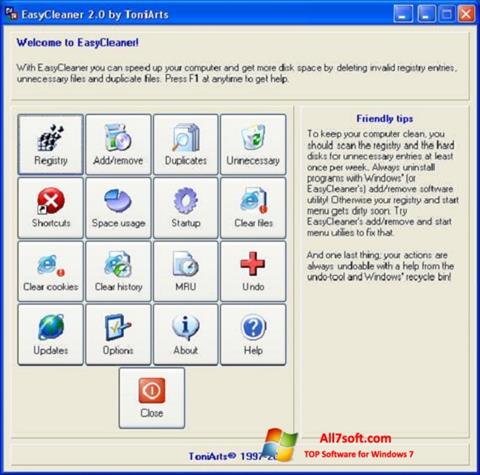 스크린 샷 EasyCleaner Windows 7