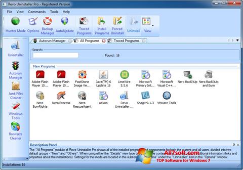 스크린 샷 Revo Uninstaller Pro Windows 7