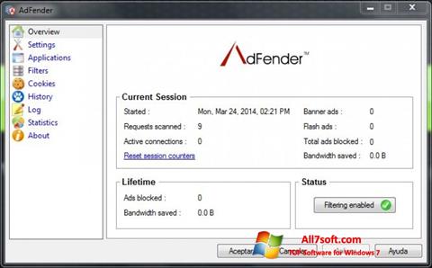 스크린 샷 AdFender Windows 7