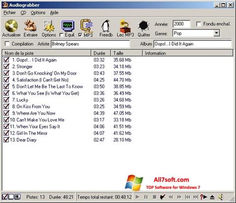 스크린 샷 Audiograbber Windows 7