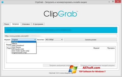스크린 샷 ClipGrab Windows 7