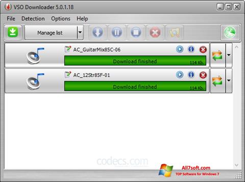 스크린 샷 VSO Downloader Windows 7
