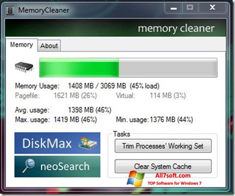 스크린 샷 Memory Cleaner Windows 7