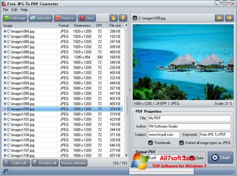 스크린 샷 Image To PDF Converter Windows 7