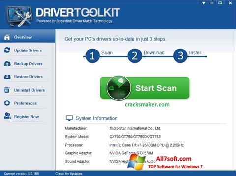 스크린 샷 Driver Toolkit Windows 7