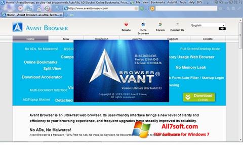 스크린 샷 Avant Browser Windows 7
