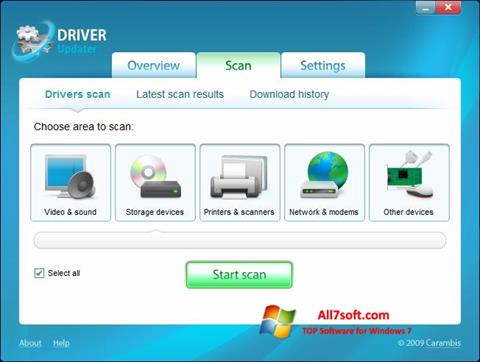 스크린 샷 Carambis Driver Updater Windows 7