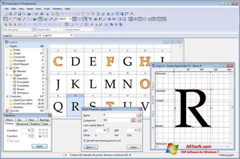 스크린 샷 Font Creator Windows 7