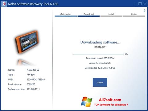 스크린 샷 Nokia Software Recovery Tool Windows 7