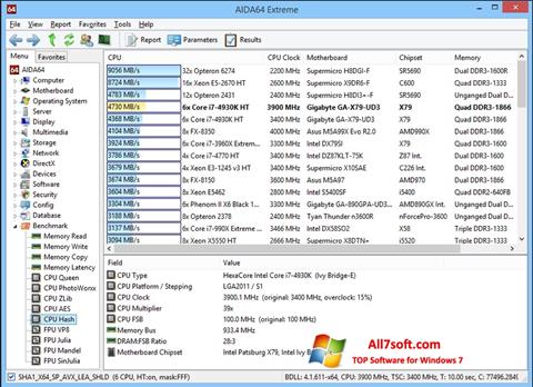 스크린 샷 AIDA32 Windows 7