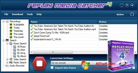 스크린 샷 Replay Media Catcher Windows 7