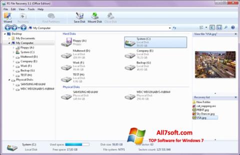 스크린 샷 RS File Recovery Windows 7