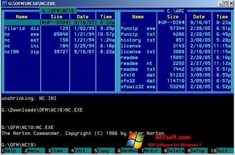 스크린 샷 Norton Commander Windows 7