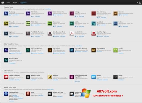 스크린 샷 Adobe Creative Cloud Windows 7