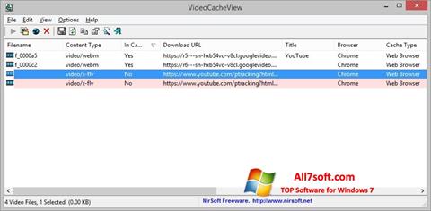 스크린 샷 VideoCacheView Windows 7