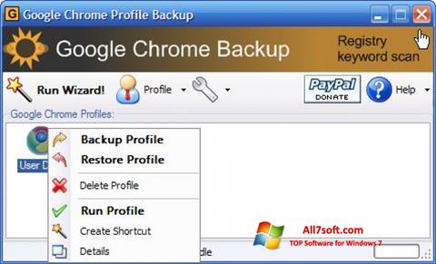 스크린 샷 Google Chrome Backup Windows 7