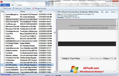 스크린 샷 Gmail Notifier Windows 7