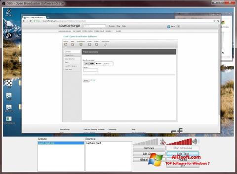 스크린 샷 Open Broadcaster Software Windows 7