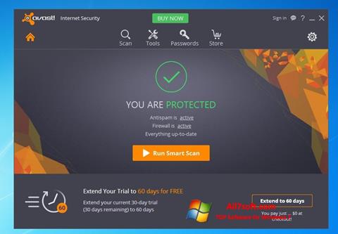 스크린 샷 Avast Internet Security Windows 7