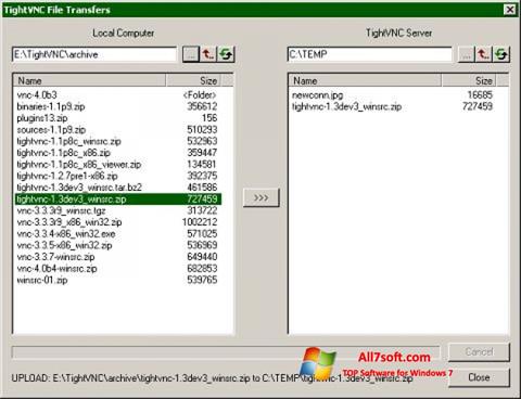 스크린 샷 TightVNC Windows 7