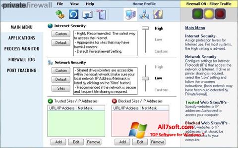 스크린 샷 Privatefirewall Windows 7