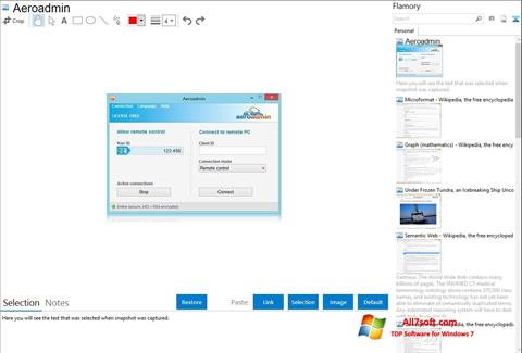 스크린 샷 AeroAdmin Windows 7