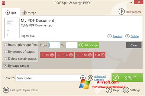 스크린 샷 PDF Split and Merge Windows 7