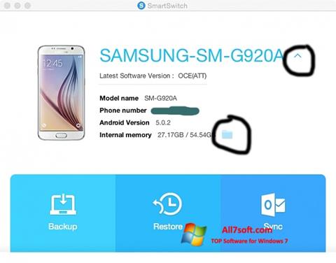 스크린 샷 Samsung Smart Switch Windows 7
