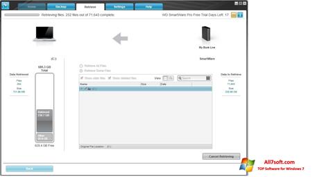 스크린 샷 WD SmartWare Windows 7