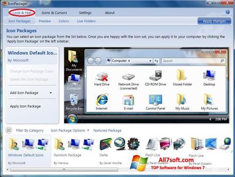 스크린 샷 IconPackager Windows 7