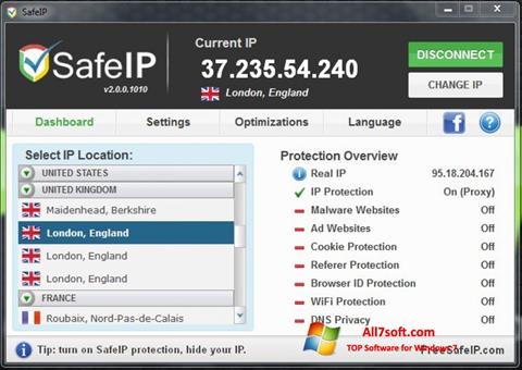 스크린 샷 SafeIP Windows 7
