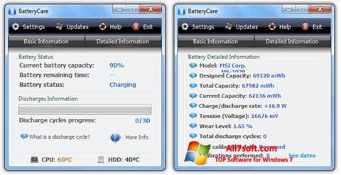스크린 샷 BatteryCare Windows 7
