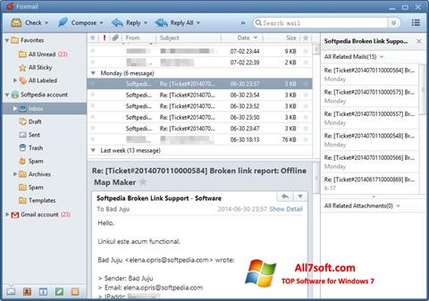 스크린 샷 FoxMail Windows 7
